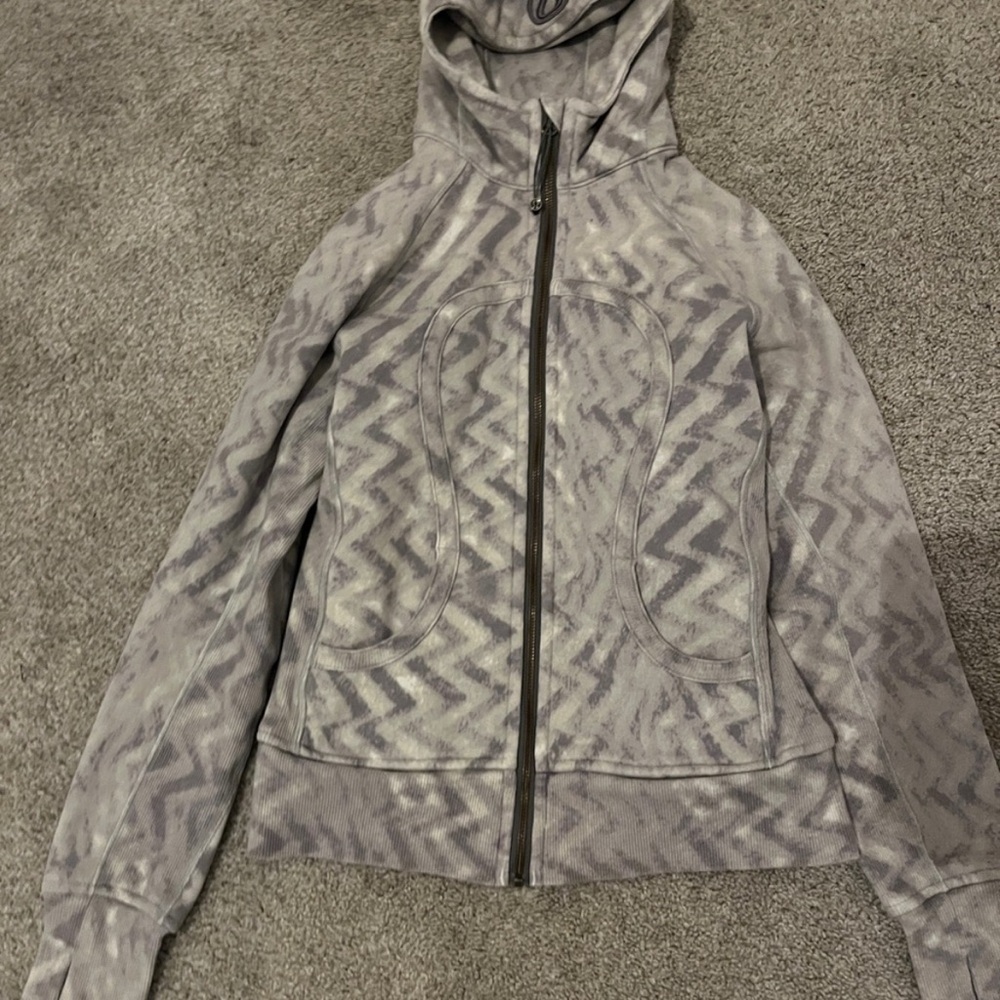 lululemon athletica Gray Zigzag Bomber Jacket
